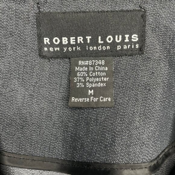 Robert Louis Cotton Stretch Dark Denim 3/4 Sleeve Button Flared Jacket Sz Med - Picture 6 of 7